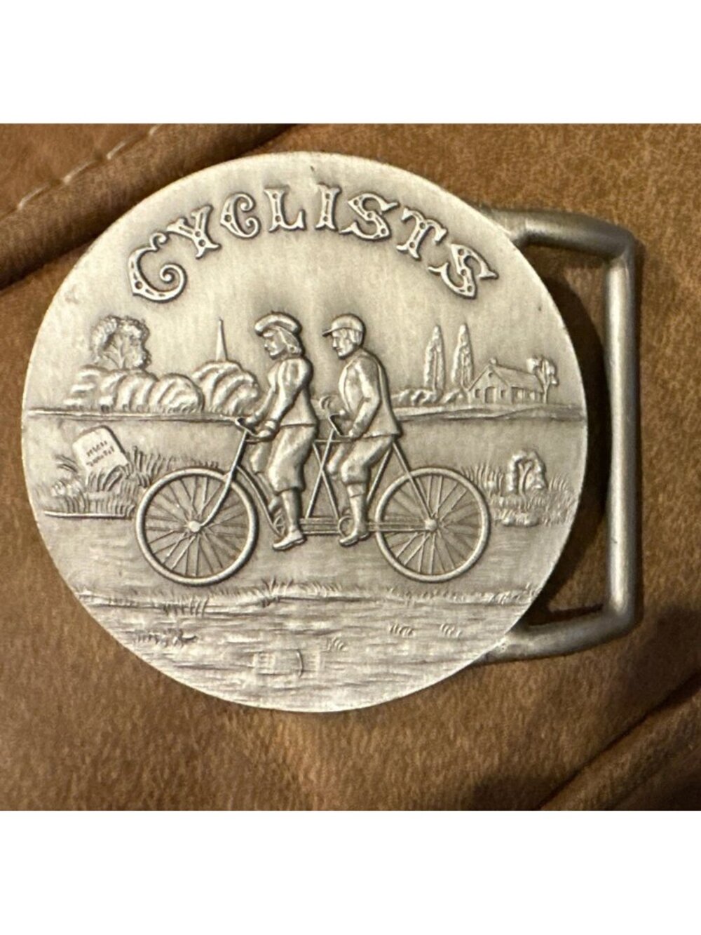 Large Cyclists Medal Bicycle Medallion Pewter 2-inch